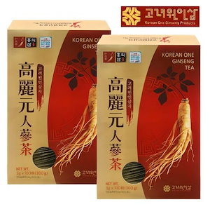 高麗元 高麗人参茶 100 + 100包 計200包 顆粒茶3g100個入り2個