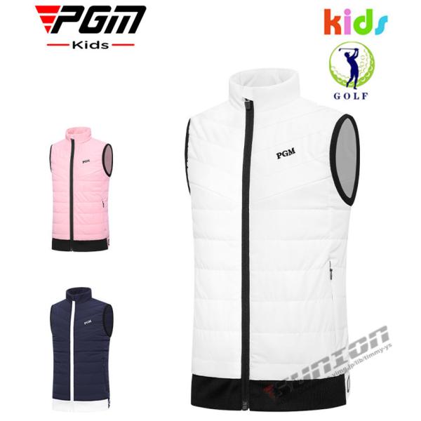 ゴルフベスト KIDS キッズ GOLF 蓄熱保温 ゴルフウェア 防寒 秋冬 中綿ベスト ストレッチ カジュアル 暖かい プレゼント ギフト