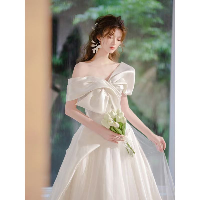 パーティードレス ウェディングドレス 新作 白 高級感 ロングワンピース 結婚式 花嫁 成人式 お呼ばれ ウェディング 演奏会 二次会 前撮り ワンピース ロングドレス