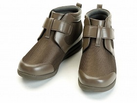 徳武産業 あゆみシューズ 介護靴 外出用 ハイフィット ブラウン 両足Mサイズ 1317