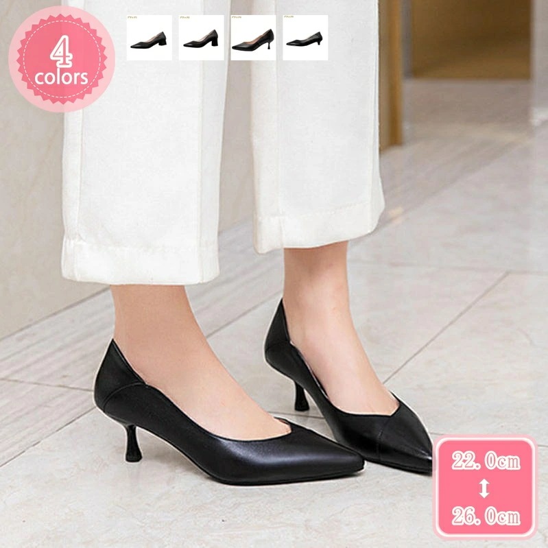 1000円OFFクーポン パンプス 美脚 5cm/3cmヒール 女性 痛くない レディースパンプス 歩きやすい 足が痛くない ミドルヒール シューズ レディース靴 太めヒール ポインテッドトゥ 仕事パ