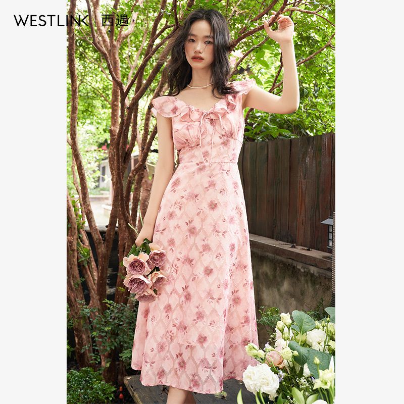 【急速出荷!】ピンク・フレンチ・フローラル・ラヴァーズ・ドレスワンピース パーティードレス パーティドレス ドレス ロングドレ パーティードレス 結婚式 二次会 ワンピース