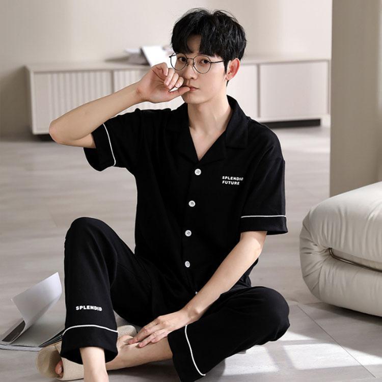 ルームウェア 半袖 パジャマ 綿100% カップル レディース メンズ 上下セット 薄手 ペアルック ロングパンツ シンプル 軽量 通気 春夏 部屋着 オシャレ ギフト