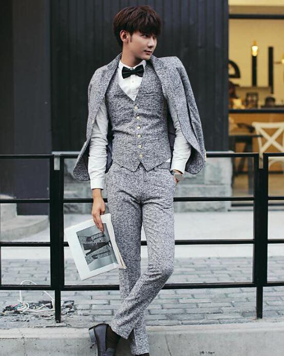 格好いい 紳士用20代30代40代50代 3ピーススーツメンズ上下セットセットアップ 二次会 花婿の