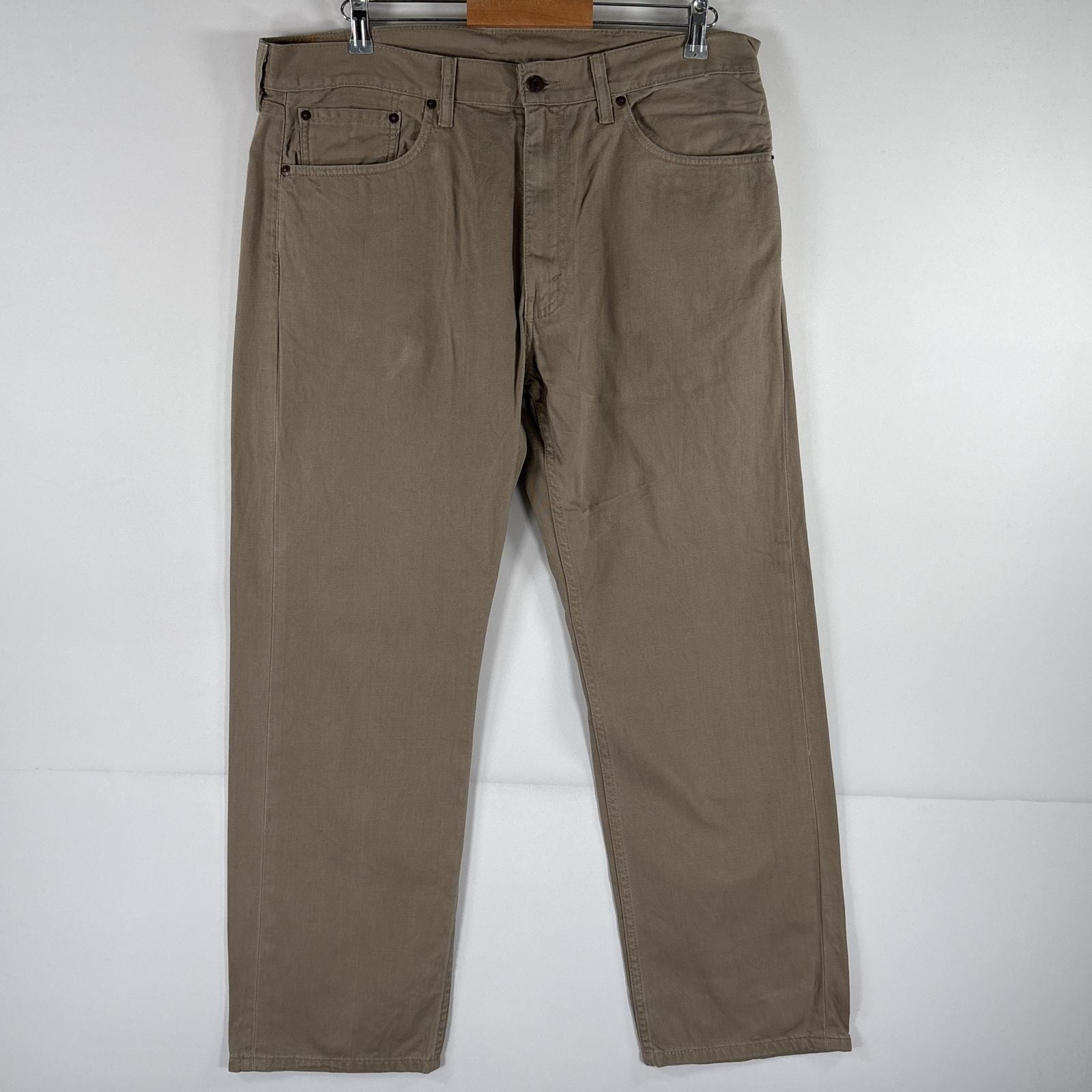 古着 デニムパンツ 505 ストレート ジーパン カラーデニム チノパン 大きいサイズ w38 L30 ベージュ系 メンズ