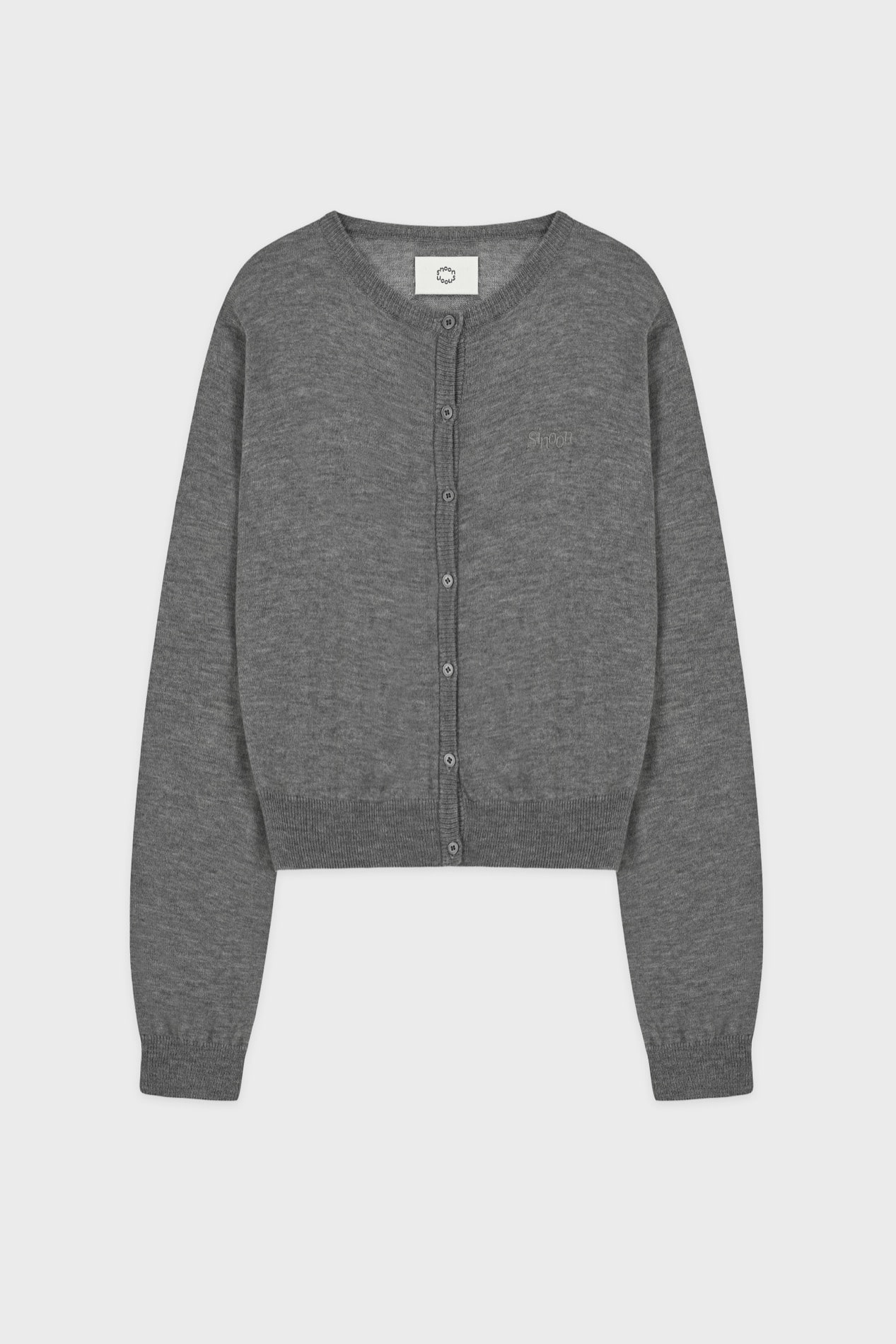 【SINOON】 SINOON LOGO CARDIGAN : MELANGE GREY