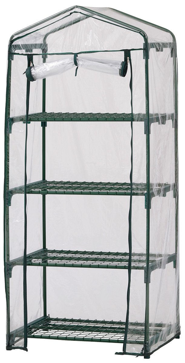 タカショー ビニー ルハウス ビニー ル温室 4段 幅69cm×奥行49cm×高さ157cm グリーン 園芸 植物 育苗 寒さや霜から大切な植物を守る スチール 塩化ビニル樹脂 ポリプロピレン GRH