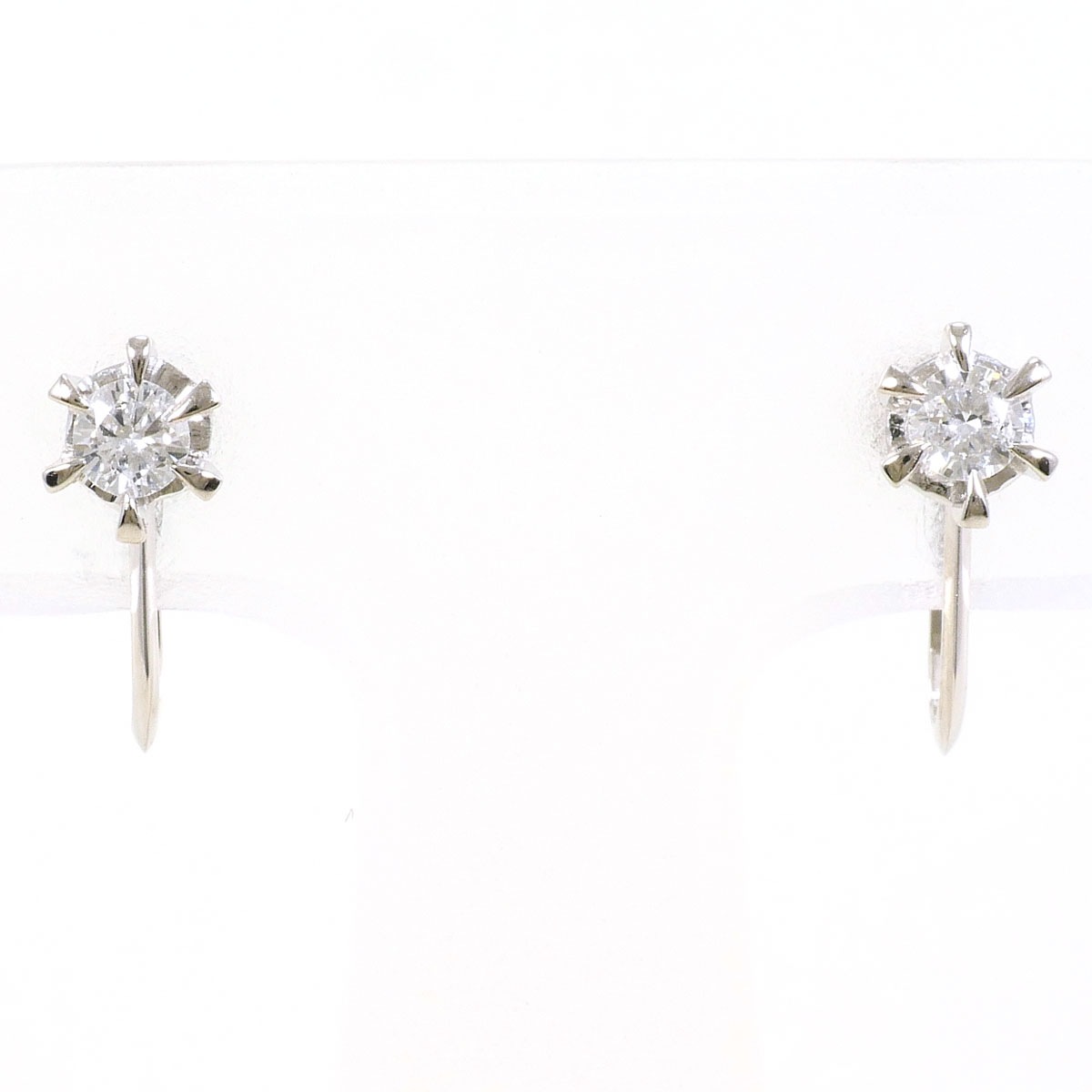 PT900 プラチナ イヤリング ダイヤモンド 0.21 ct 総重量約1.6g 中古
