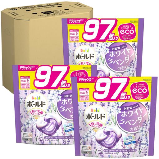 洗濯洗剤 ジェルボール4D ホワイトラベンダー&ジャスミン 詰め替え 97個×3袋 [大容量] [ケース品]
