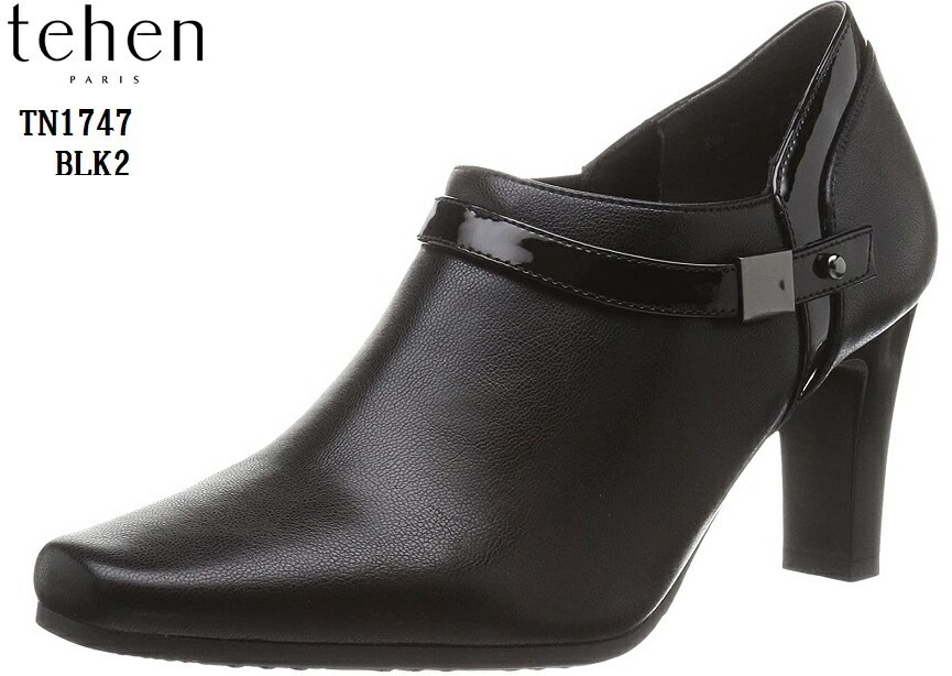 tehen(テーン)TN1747 エレガンスショートブーティパンプス 美脚効果金具使いでおしゃれ度ア