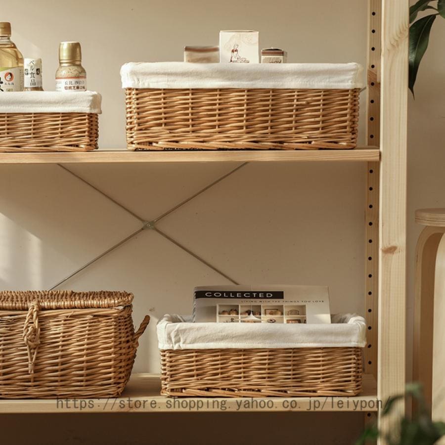 【短納期】収納ボックス 収納ケース 深型 かご 卓上収納 S/M/L 大きめ 大容量 籐かご 洗える 調味料 小物入れ フルーツ 食器 寝室 インテリア キッチン収納 部屋雑貨整理