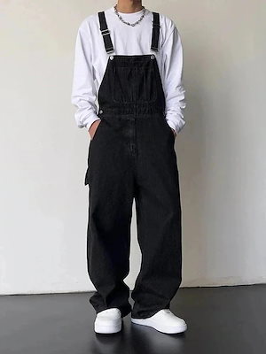 男性と女性のためのレトロストリートのオーバーオール24ルーズストレートワークジーンズジャンプスーツトレンド133