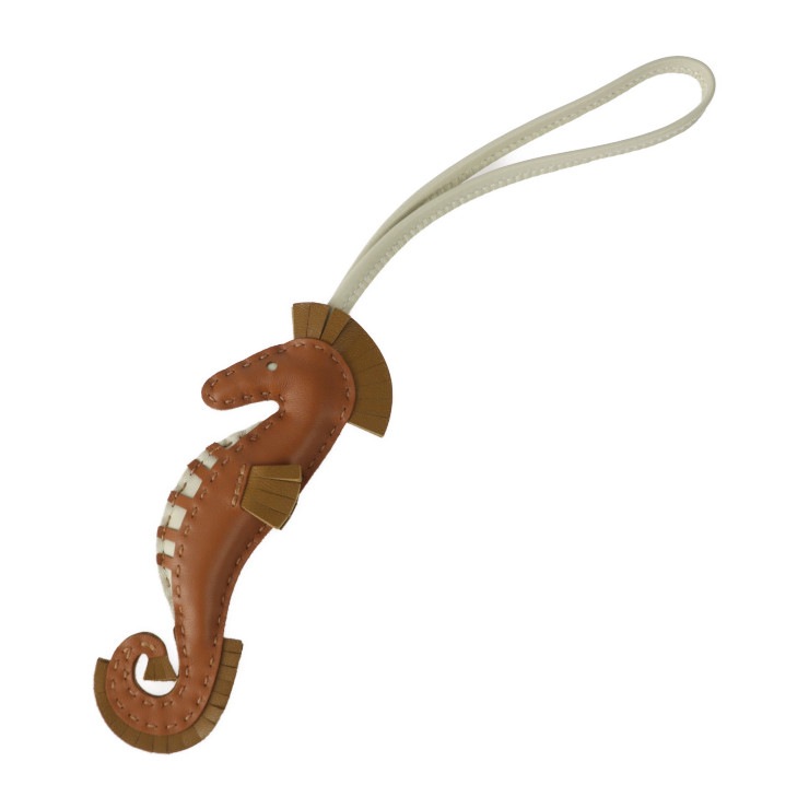 新品未使用展示品 HERMES エルメス その他小物 イポ タツノオトシゴ アニョーミロ ブラウン系(ゴールド×クラフト×クレ) バッグチャーム B刻印【本物保証】