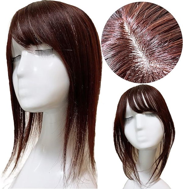 ヘアウィッグ約35CMレディースヘアピースつけ毛部分かつら人毛100％