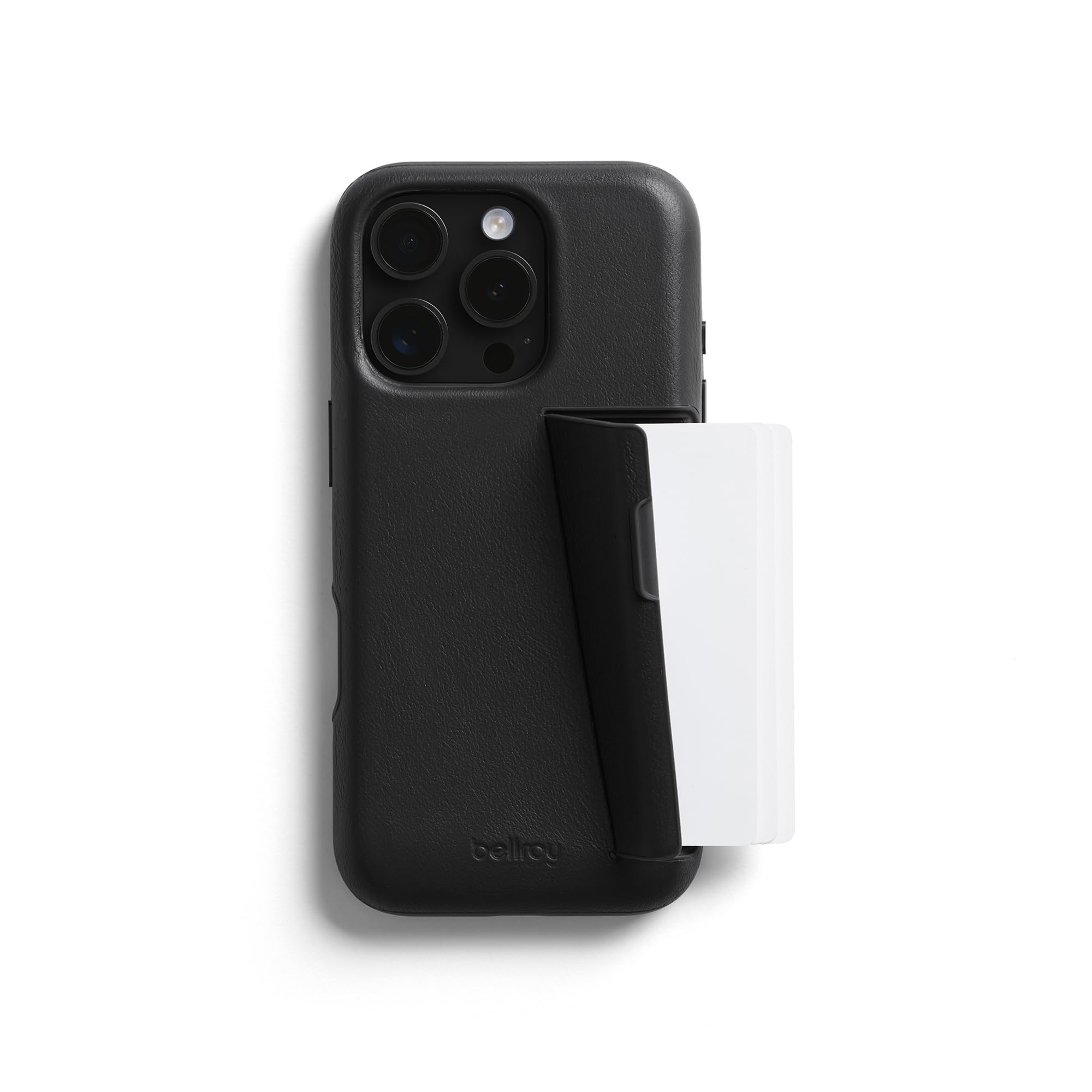 Bellroy Phone Case 3 Card iPhone 16 Pro Max用 レザーのiPhoneケース スマホウォレット - Black