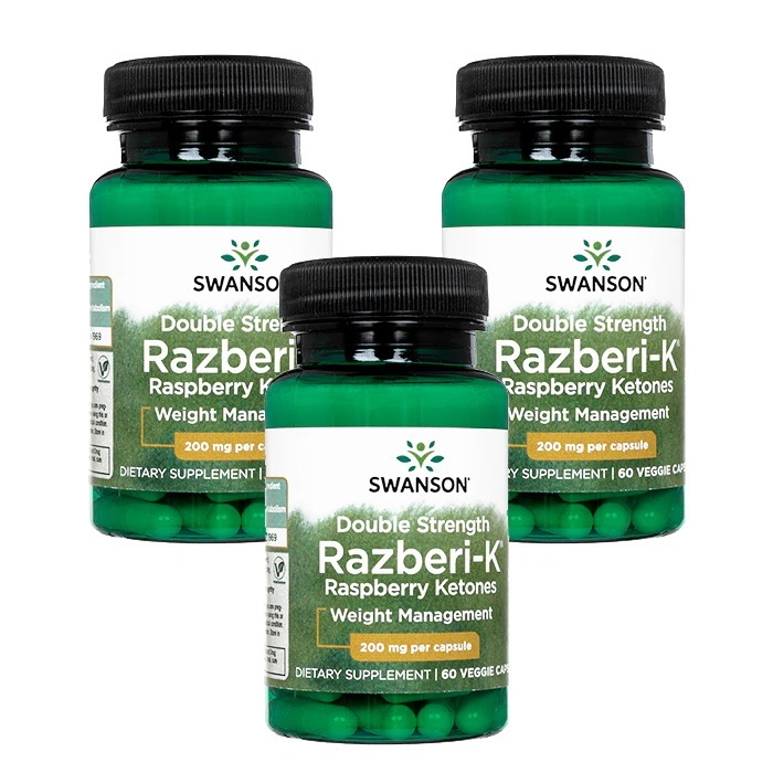 ラズベリーケトン 60錠 3本 スワンソン Swanson Razberi-K200mg ダイエット 日時指定不可　国際郵便書留発送