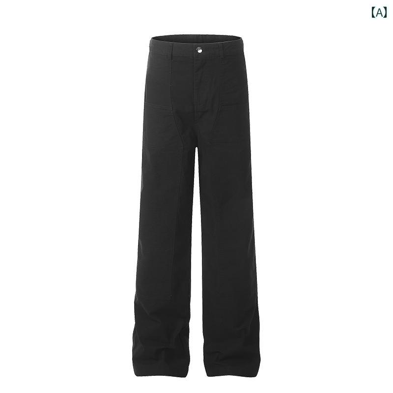 カーゴパンツ　メンズ　レディース アメリカンな デ コンストラクト オーバー オール メンズ レディース ストレート レッグ スリムフィットの ワイド ロギング カジュアル パンツをご 紹介 します
