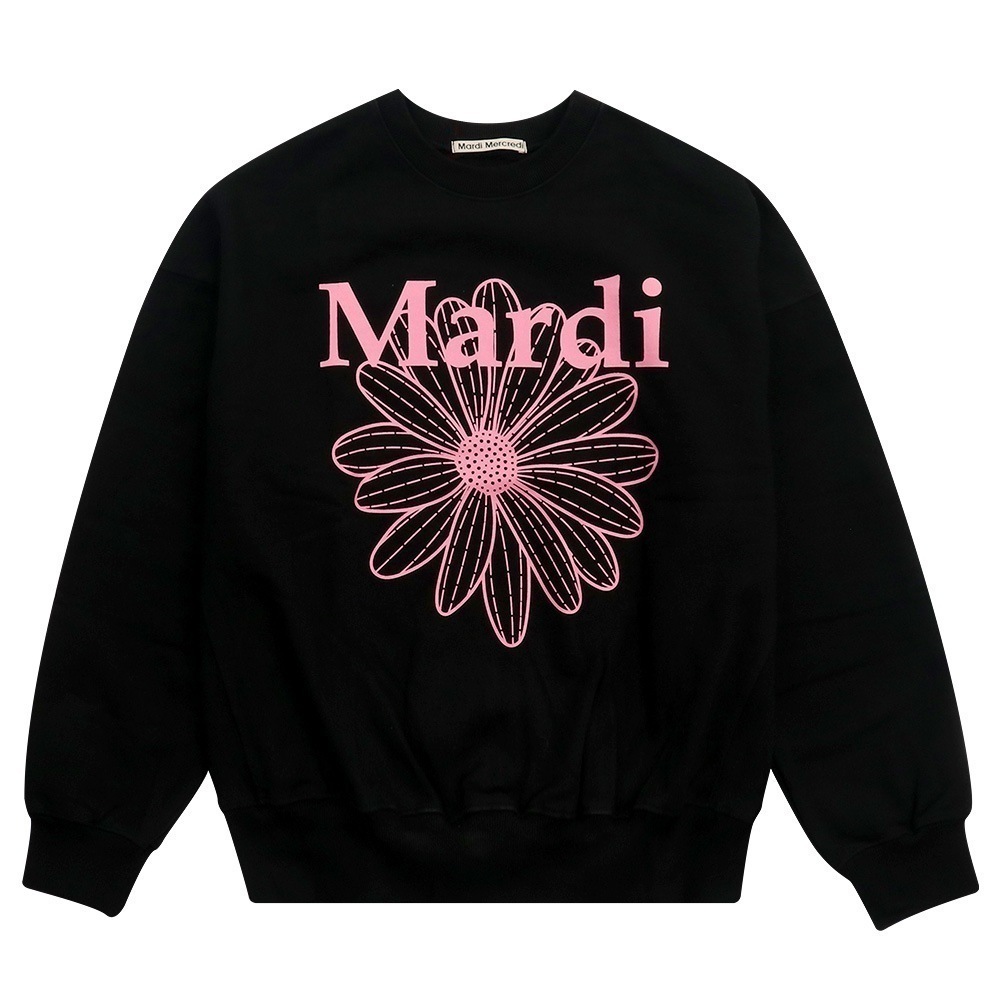 SWEATSHIRT FLOWERMARDI BLACK PINK 長袖 レディース 韓国 ファッション アパレル