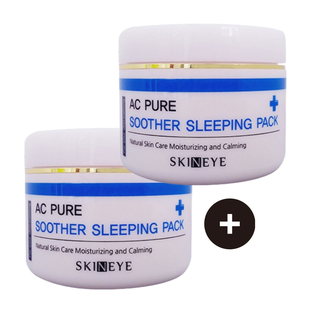 大容量 1+1 ACピュア スーダー スリーピングパック 120ml 2個 クリーム形状 夜用 保湿ケア 鎮静ケア 毛穴ケア 敏感肌対応 植物成分配合 軽い密着感