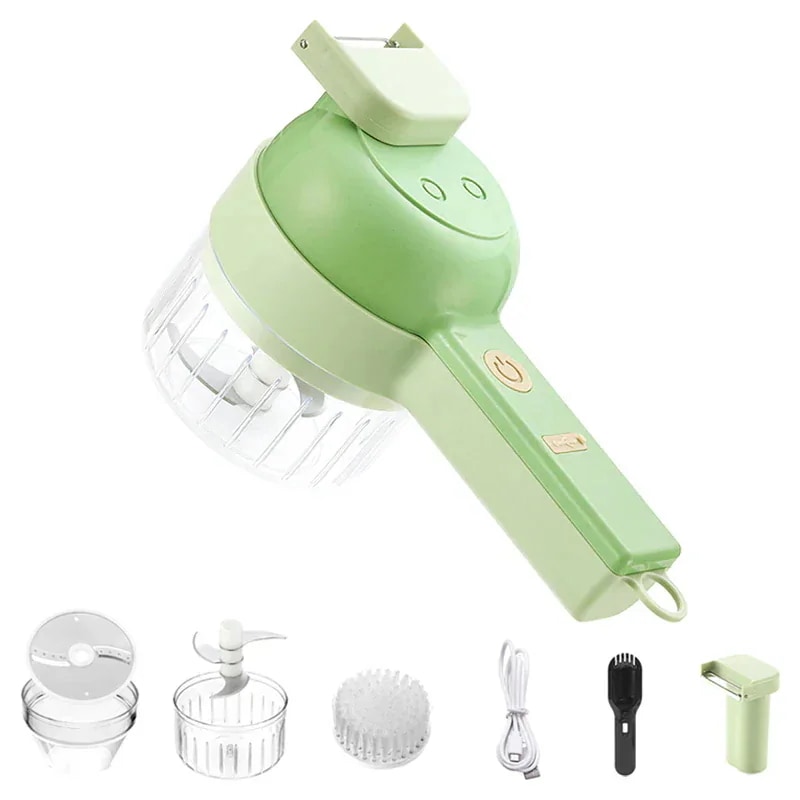フードプロセッサー 野菜カッター 多機能スライサー ブレンダー 4In1 フードカッター 防水 生姜 USB充電式 ジューサー ミキサー 唐辛子 ハンドブレンダー タマネギ切り器 ハンドミキサー 電動