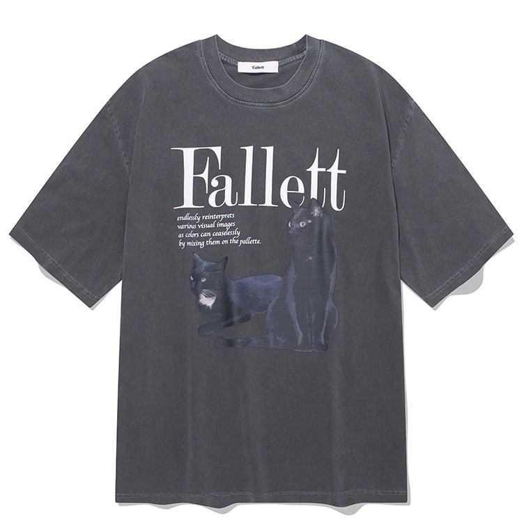 DEUX NERO 半袖Tシャツ ［Charcoal，Black］ 韓国ファッション 【正規品】