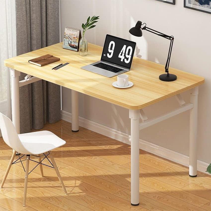 【短納期】折りたたみデスク テーブル 机 80CM*50CM*75CM 組立不要 在宅勤務 リモートワーク用 勉強机 テレワーク 家具 在宅勤務 シンプル 頑丈 ホワイト 丸い脚