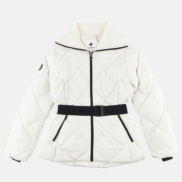 女性スリムフィットベルトチューブダウンジャケット ホワイト QP422ODJO5_P407292241