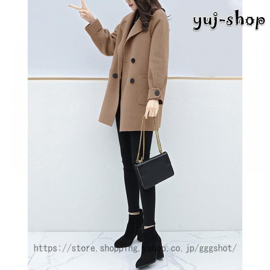 売れ筋秋冬新品 即納チェスターコート レディース ショート丈コート 40代 50代 ダブル 無地 細身 ステンカラーコート ショート 暖かい トレンチコート 春 冬 コート 大きいサイズ 6,970円
