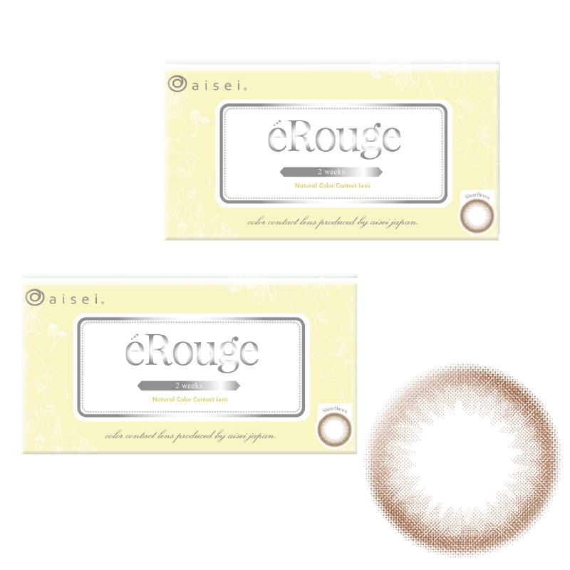 2箱セット エ ルージュ ツーウィーク 1箱6枚 シアーブラウン 2週間交換 カラコン