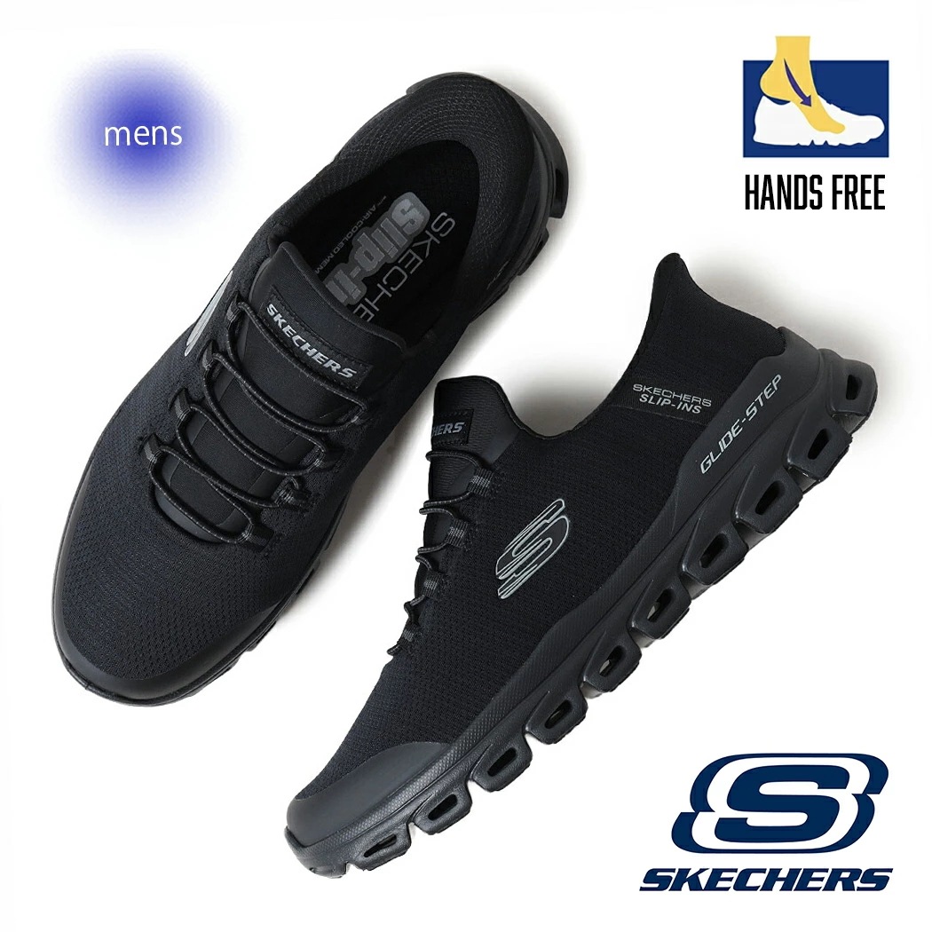 SKECHERS スケッチャーズ グライドステップ シューズ スニーカー SLIP-INS GLIDE-STEP BLACK ( スリップインズ 黒 ブラック メンズ 233011 ) 8,034円