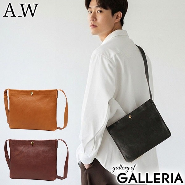 ショルダーバッグ サコッシュ メンズ レディース 革 本革 牛革 ブランド 小さめ B5 大人 軽量 コンパクト ミニショルダー 横型 横 斜めがけバッグ AB-009