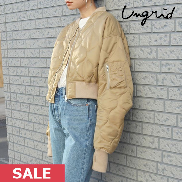 【SALE50%OFF】 【即納】 アングリッド ungrid 23winter キルティングショートMA-1 アウター ミニ丈 112350278401 23秋冬