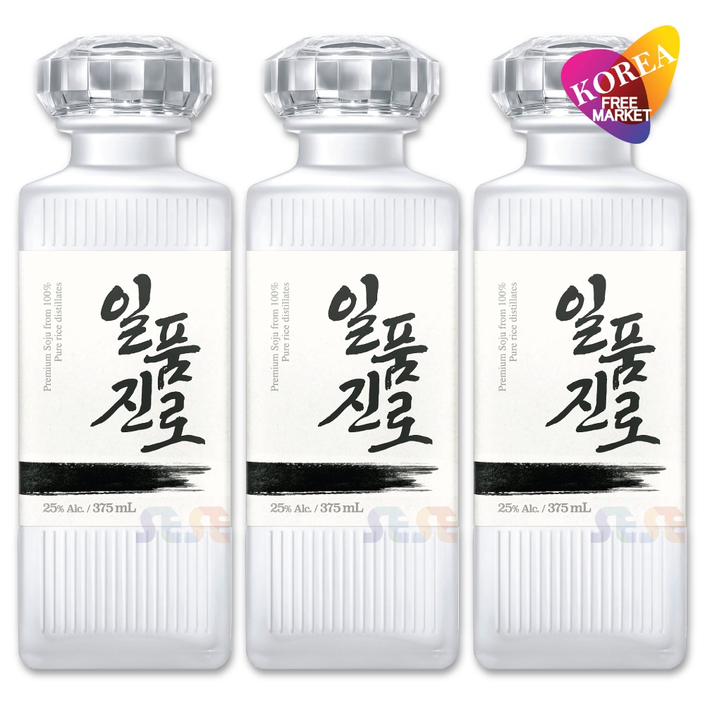 一品 眞露 25度 375ml 3本セット/ プレミアム 韓国 焼酎 JINRO 一品眞露 モンドセレクション 3年連続金賞