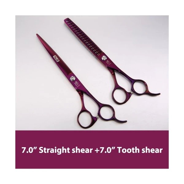 フェニスプロフェッショナルペットグルーミングハサミセットパープルカーブ+シンニング+カッティ 7.0cutting7.0tooth 10,486円