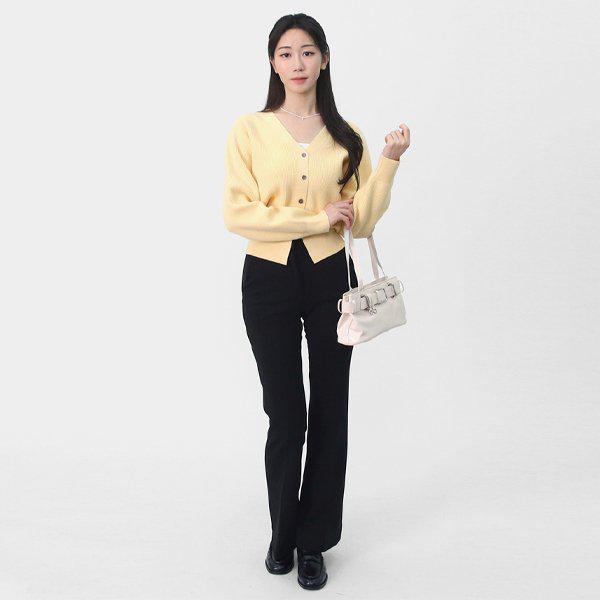 女性冬のモーダルエッセンシャル8カラーソフトVネックニットカーディガンLSLOT013