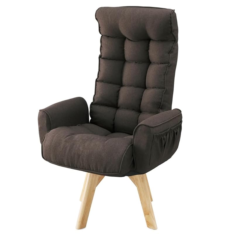 【即納】アイリスオーヤマ(IRIS OHYAMA) リクライニングチェア 回転ファブリックチェア ハイバック FACN-KHB ブラウン