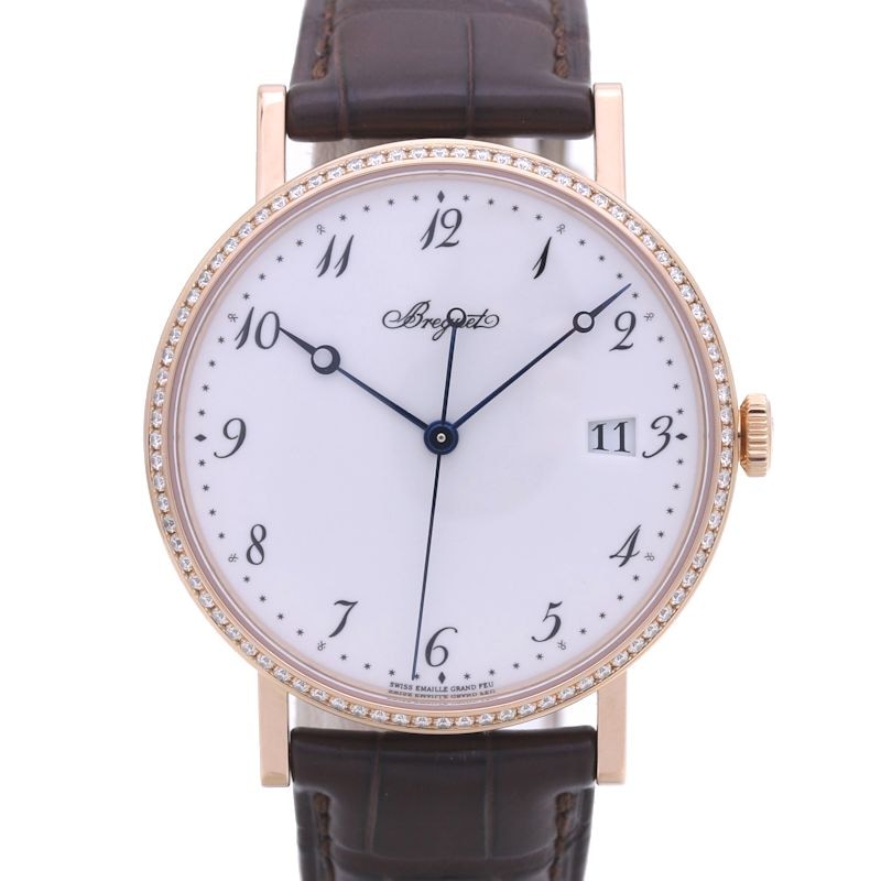 クラシック シリシオン ベゼルダイヤモンド 5178BR/29/9V6/D000 750PG【磨き済/15年購入】 K18PG アリゲーター メンズ / 38900【中古】【腕時計】