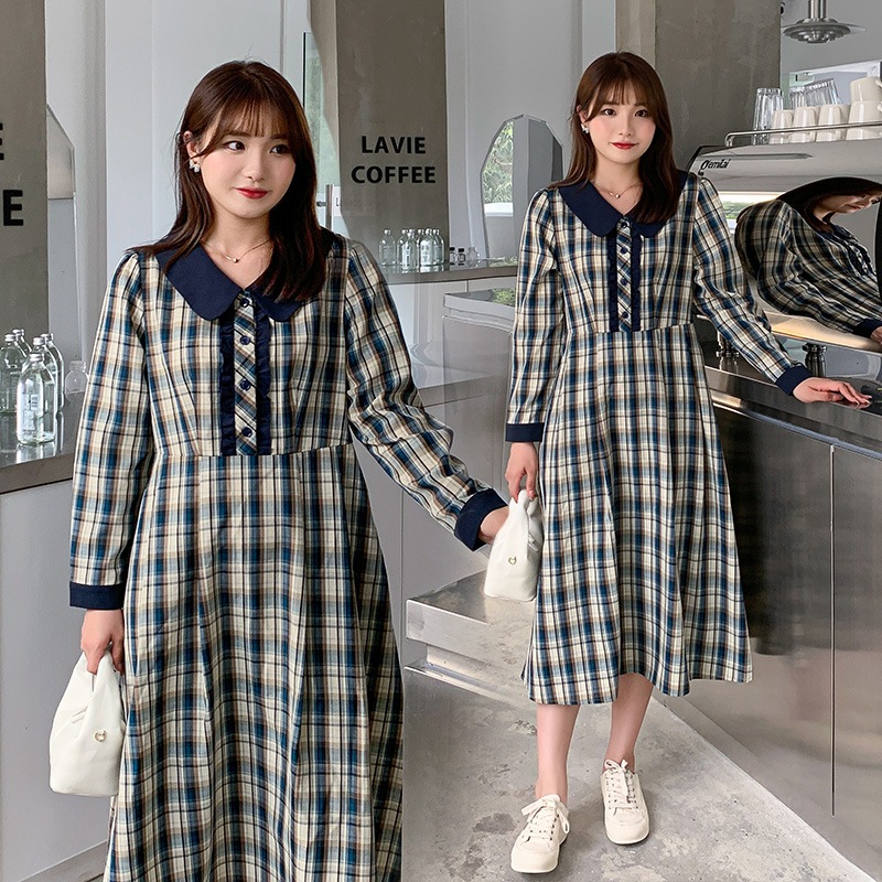 6L 4L 韓国ファッション ワンピース 秋冬 大きいサイズ マタニティ 体型カバー ゆったり 通勤 着痩せ 30代 40代 50代 60代揚げ街スカートの大きいサイズの秋冬女装デザイン感小衆減齢フ