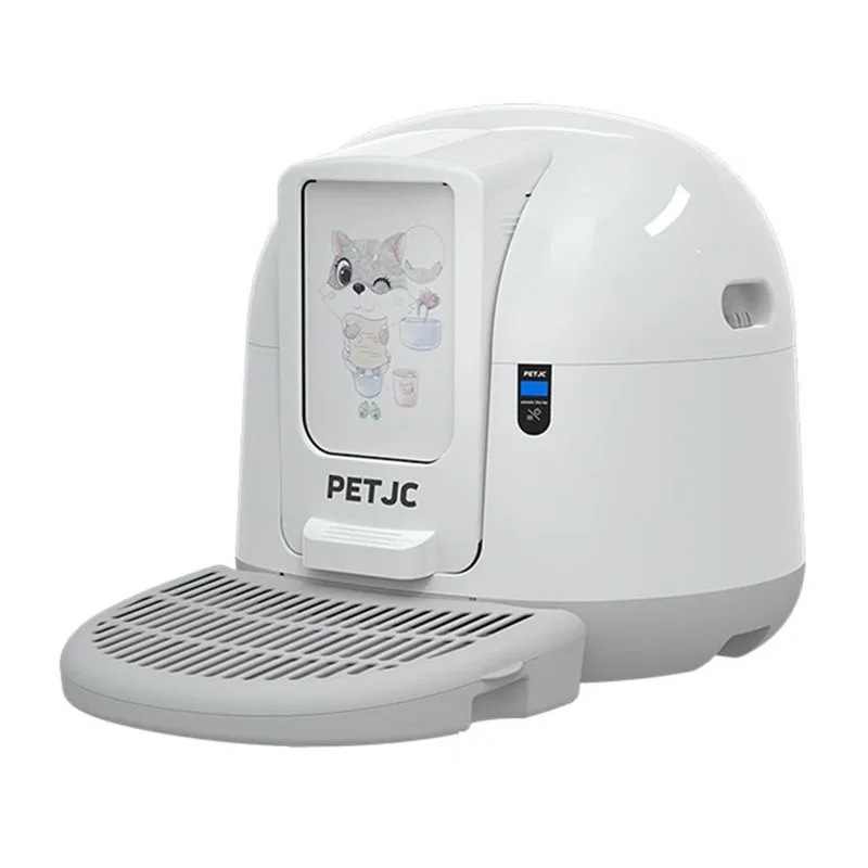 3営業日以内発送　大で完全に閉じた猫のキラキラ 自動インテリジェントグリッター 防臭 猫 トイレ 巨大な砂ボックス