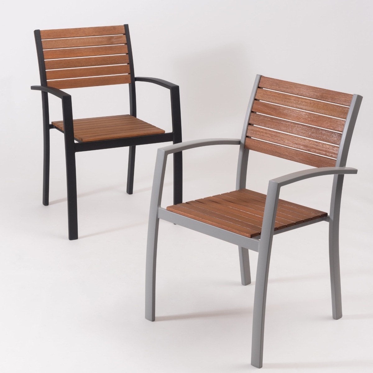 チェア 座面高45cm 天然木 オリー 椅子 ダイニングチェア リビング ガーデンチェア テラス ベランダ カフェ風 リゾート調 完成品 スタッキング可能 スタイリッシュ 木目 ブラック