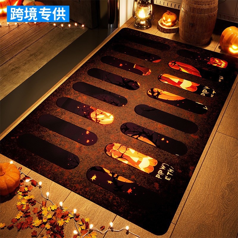 越境玄関ドアマット ハロウィン ゴーストフェイス テーマカーペット ピエロ ホラー ドア 玄関マット 玄関マット 玄関マット