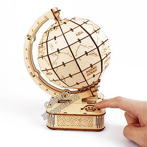 3D 地球儀モデルおもちゃ立体パズル卸売クリエイティブモデル装飾品木製工芸品手作り