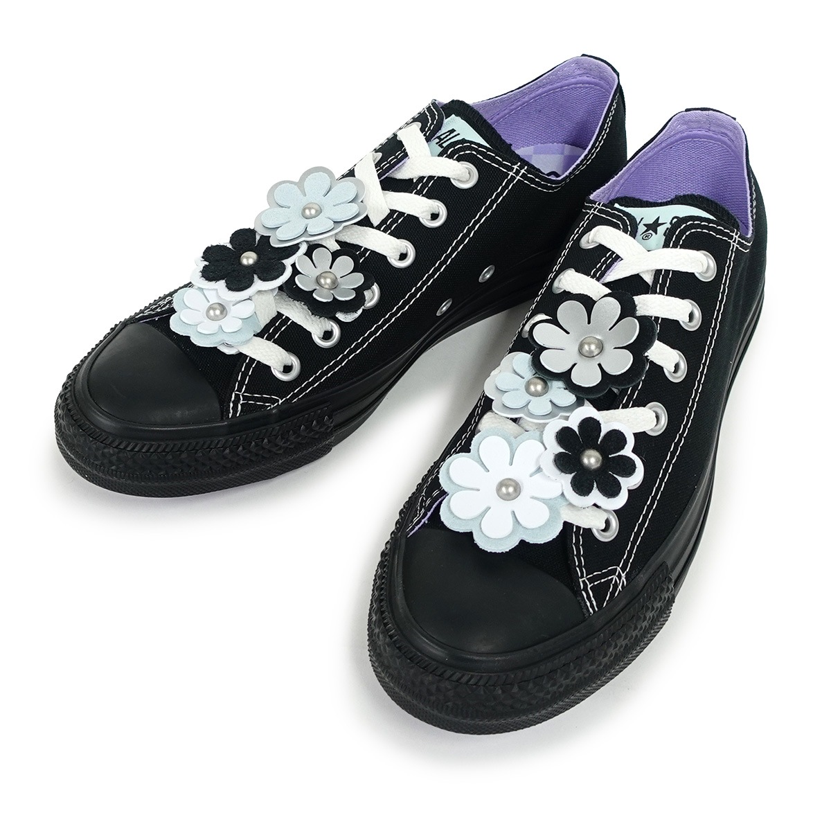 スニーカー レディース ローカット オールスター フラワーチャーム OX ブラック ALL STAR FLOWERCHARM OX