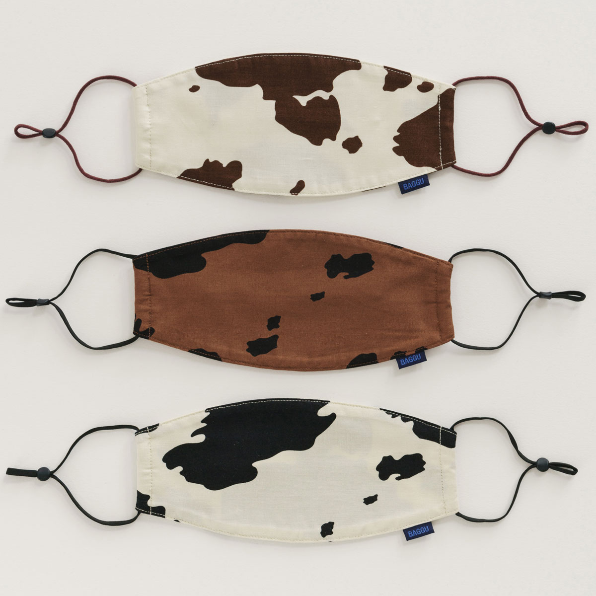 大人用マスク BAGGU バグゥ バグー 大人用布マスク フィルターポケット付き 3枚セット ミックスカウプリント