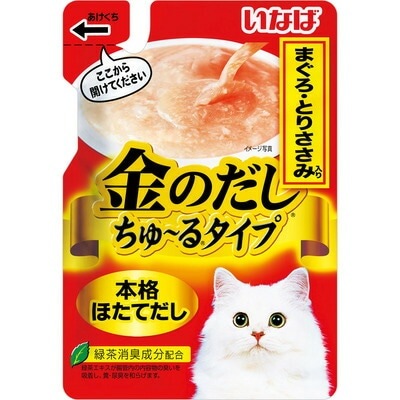 【48個セット】いなばペットフード 金のだしちゅ～るタイプまぐろとりささみ入り140g