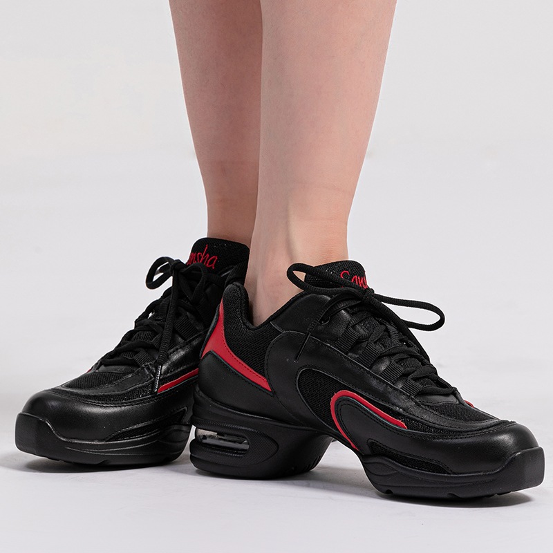 スニーカー 本革 エアクッション ユニセックス レディース メンズ ダンスシューズ 運動靴 スポーツ ジャズ スンバ モダン ヒップポップ チア H69LCO