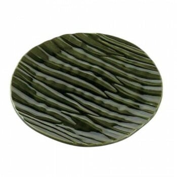 福井クラフト　32cmしのぎ波彫丸皿　織部 51022060