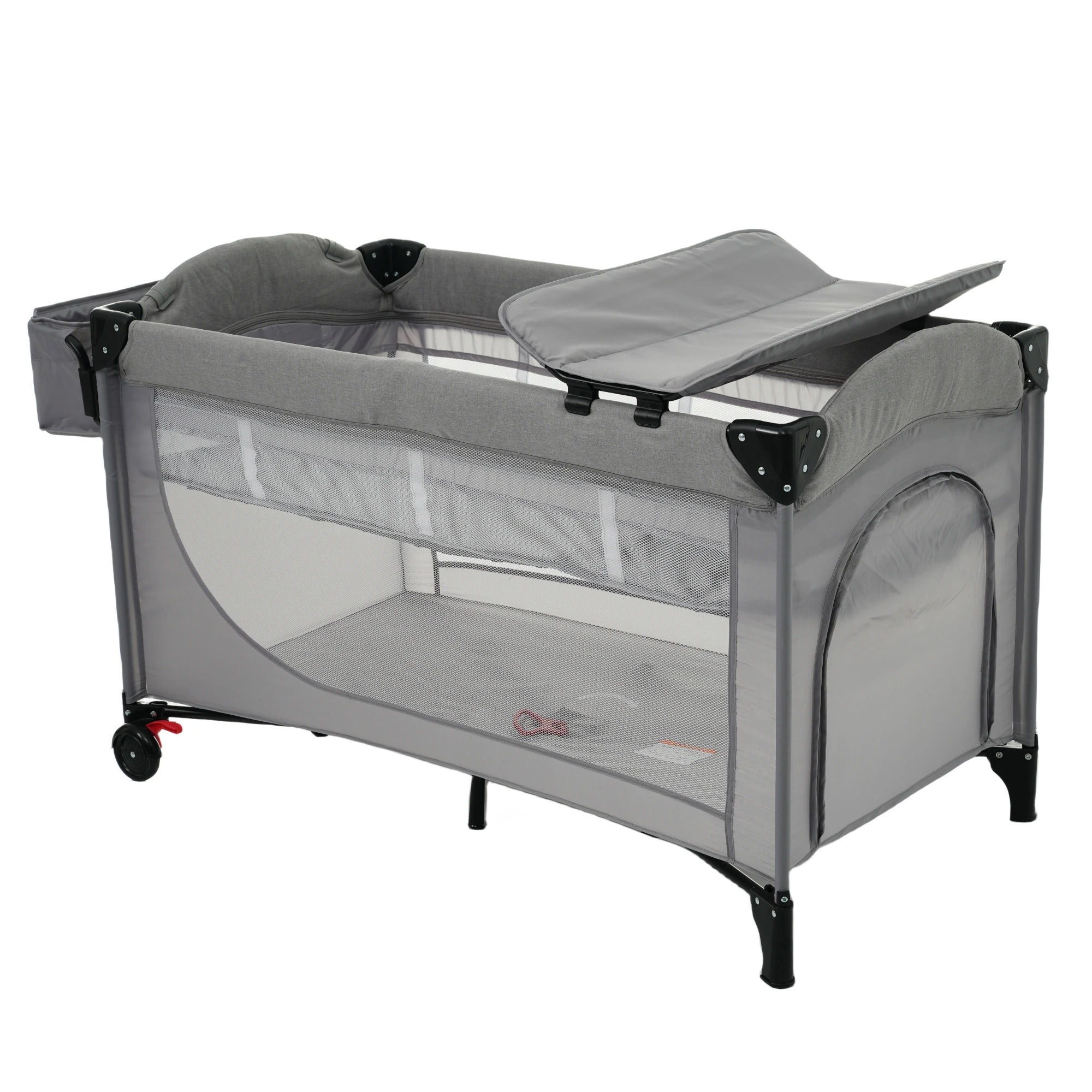 【2点購入で150OFF】品質良い!店舗お勧め! ベビーベッド 折りたたみ ベビーサークル おむつ替えテーブル付 お昼寝マット マットレス付