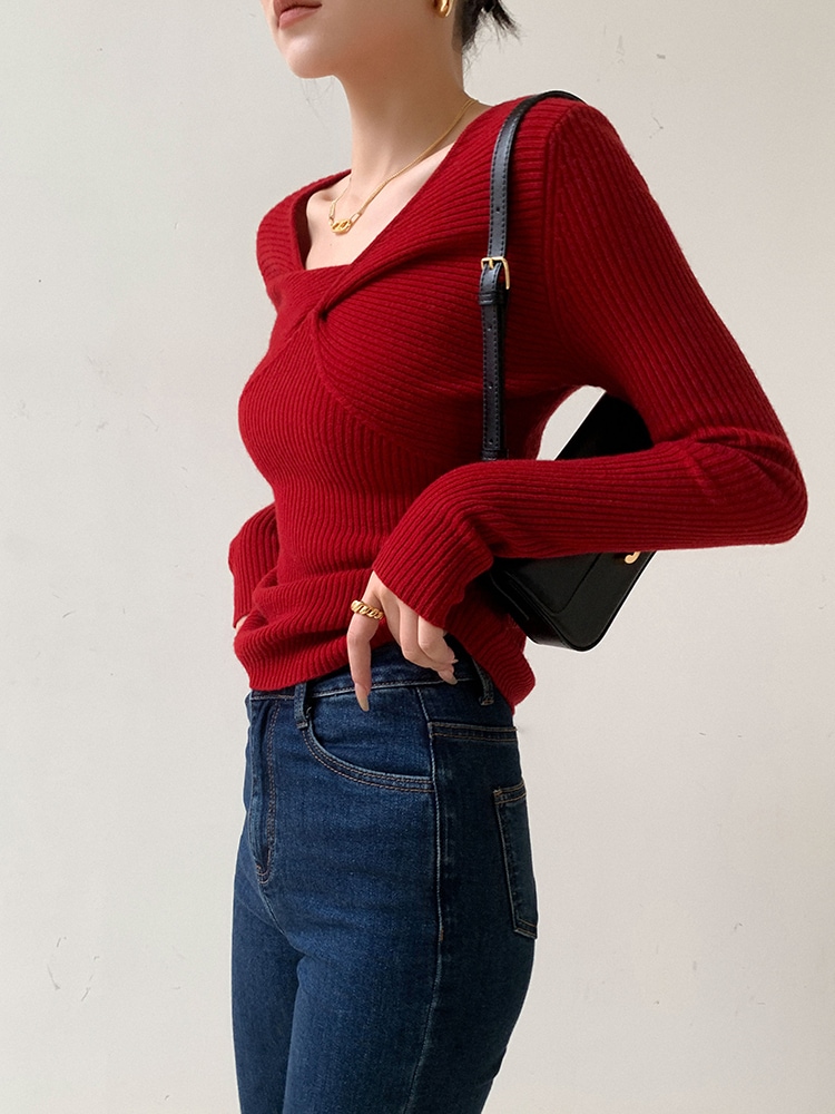 レディース ファッション セーター 女性 秋 冬 ソフト ワックス ワックス ミルク スリム スリム トップス レッド ホワイト ＳＭＬXL トップス 袖あり かわいい 大人可愛い きれいめ