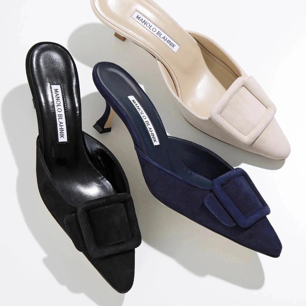 MANOLO BLAHNIK マノロブラニク ミュール MAYSALE SUEDE DAIM 050 メイセール スウェード 9XX-0246 レディース 5c